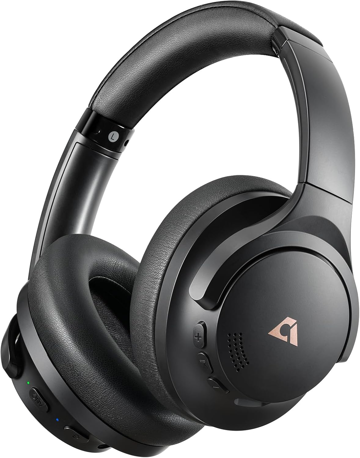 1Mii Y8 Noise Cancelling Headphones, Wireless LDAC Hi-Res Audio, 75H Battery Life, Comfortable, Over Ear Headphones Bluetooth 5.3 for Plane/Travel/Office - Black