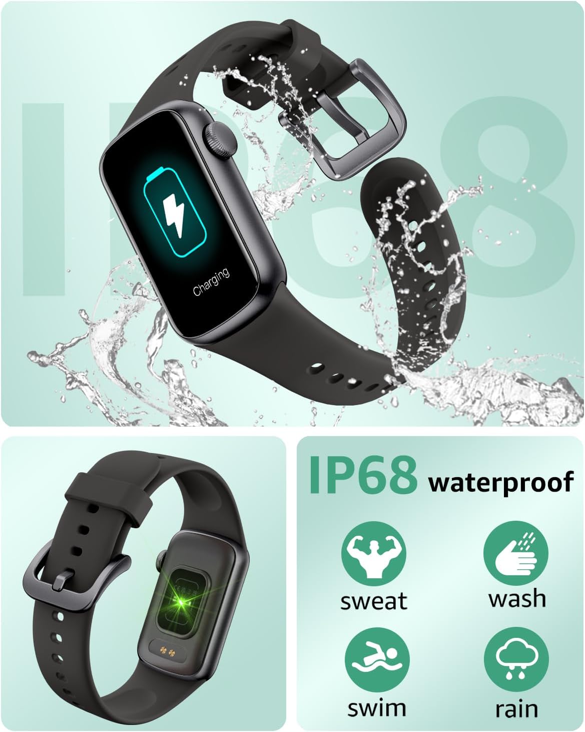 IMFRCHCS Fitness Tracker,Smart Watch with 1.47" Touch Display,137+Sport Modes Fitness Watch with Heart Rate Sleep Monitor, Step Counter,IP68 Waterproof Activity Trackers for Women Men - Image 6