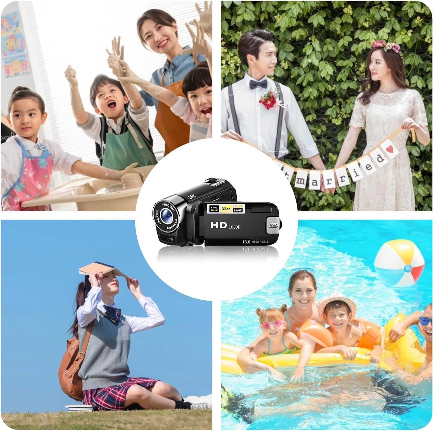 Red 1080P 16MP Vlogging Camera - 2.7in TFT 270 Rotatable 16X Zoom Digital YouTube Camera for Teens & Students (Gift) - Image 8