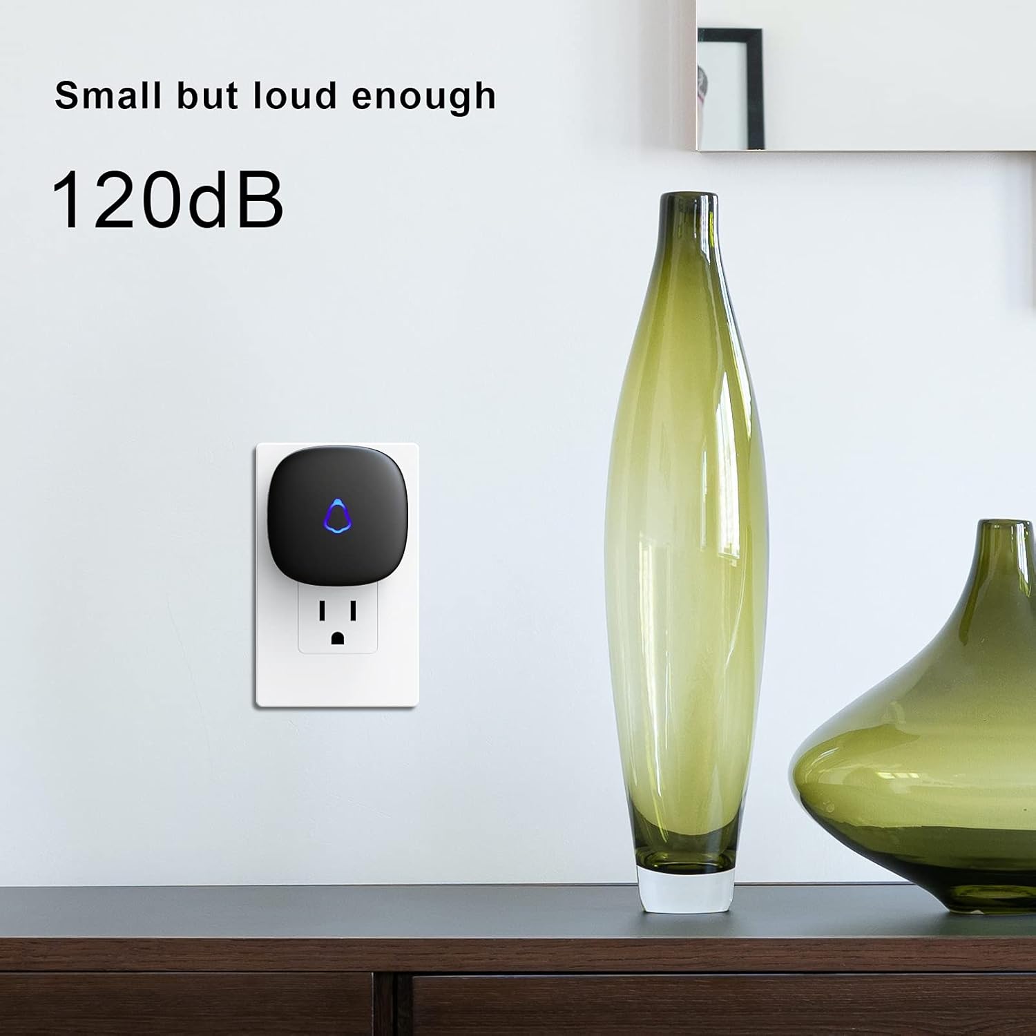 SECRUI Wireless Doorbell, Easy installation, Waterproof, Adjustable Volume, 58 Chimes, Colorful LED, 1000Ft Range, M520+F55, Black - Image 5